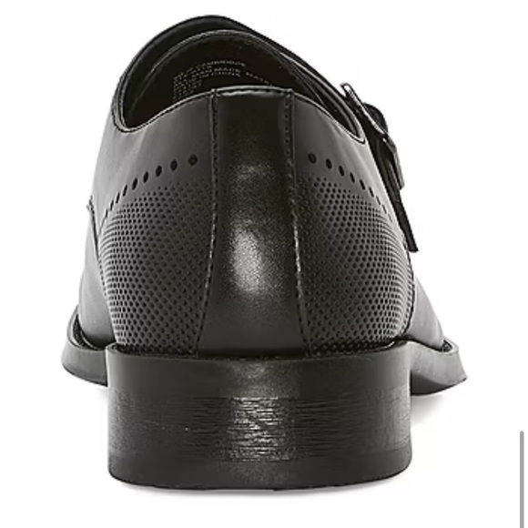 NWT-J.Ferrar-8 M-black-Cambridge-slip on, memory foam, silver buckle, dress shoe main image 8